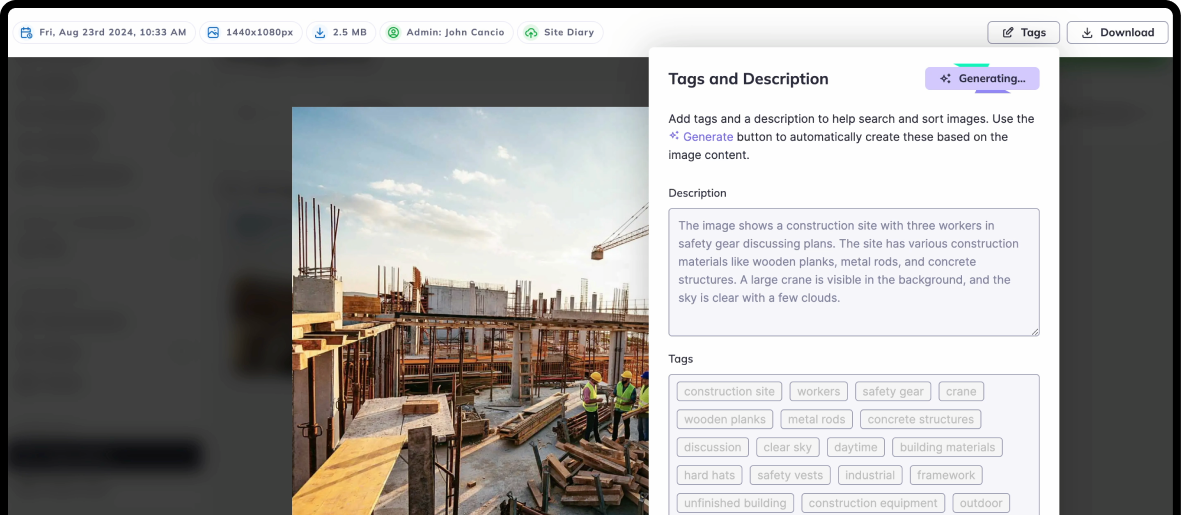 AI Image Tagging for Construction