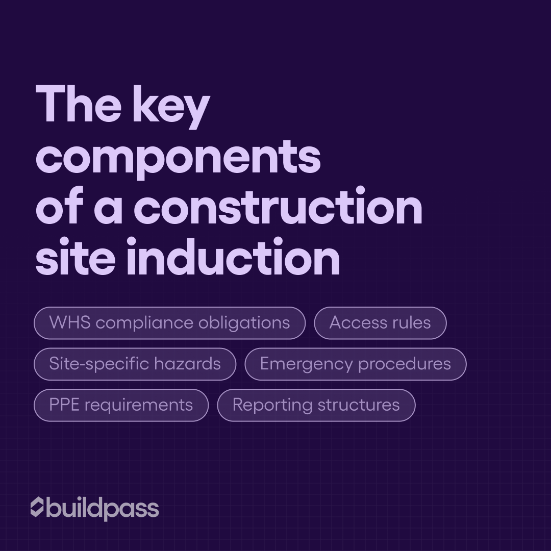 The key components of a construction site induction
